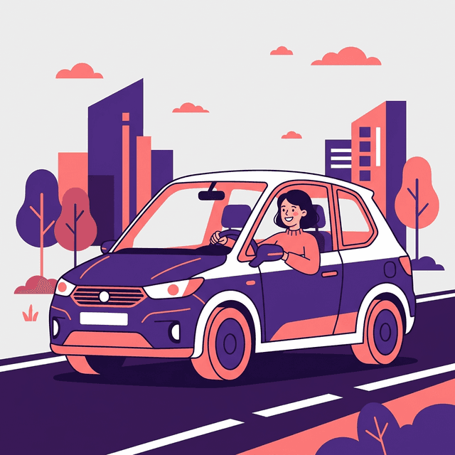 Behind the Wheel Driving Illustration